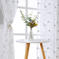 Garvee Klassische Transparente Vorhangpaneele Mit Geometrischem Muster Für Wohnzimmer Und Schlafzimmer, 132x228 cm, Grau