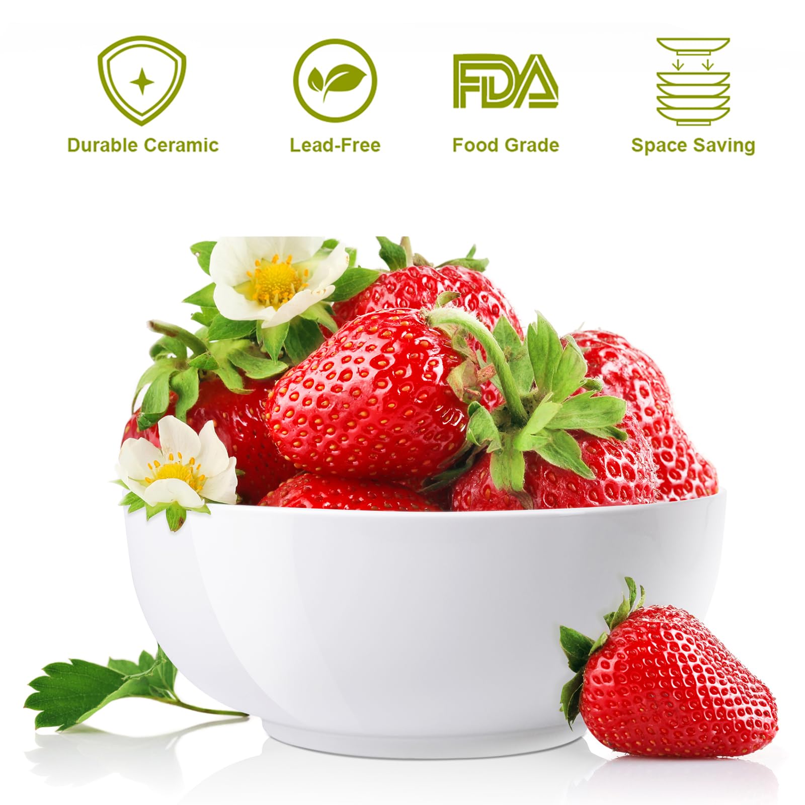 Set di 3 tazze in porcellana Garvee, 64 once in ceramica, adatte al microonde e alla lavastoviglie, con zuppe e insalate, leggere e resistenti