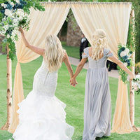 Tenda per fondale Garvee, tende staccabili per fotografia, per palcoscenici, feste di matrimonio, 1,5 m x 2,4 m, color champagne