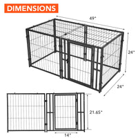 Gabbia per cani Garvee, 48" L x 24" H, in metallo, con coperchio rimovibile, antiruggine, ampia porta, portatile per uso interno ed esterno, nera