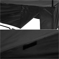 Portalegna da esterno Garvee da 8,5 piedi con copertura, capacità di 1/2 cavo, patio e giardino, acciaio, impermeabile, ventilato, doppi supporti, nero