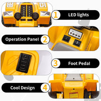Quad elettrico per bambini Garvee 6V giallo con musica a LED per una guida sicura a partire dai 3 anni, sia all'interno che all'esterno