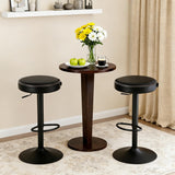 Garvee Set di 2 Sgabelli da Bar in Pelle Cerata Nera, Regolabili con Rotazione 360° e Poggiapiedi, Struttura in Acciaio, Design Moderno Industriale, per Cucina e Lounge