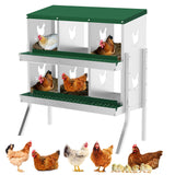 Cassette nido Garvee – Metallo, 6 scomparti con supporto, resistenti alle intemperie, Ideale per Pollai e Allevamenti Avicoli, 81,3×43,2×67,2 cm - Verde