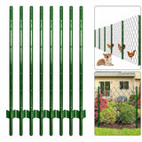 Garvee Pali per Recinzione 4 Piedi, 8 Pezzi, Metallo Resistente, Verniciatura Verde Antiruggine, Giardino e Orto - Green