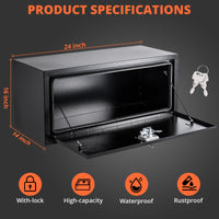 Cassetta Portautensili Garvee per Camion Acciaio Nero Impermeabile con Serratura - Regalo Perfetto per Festa del Papà