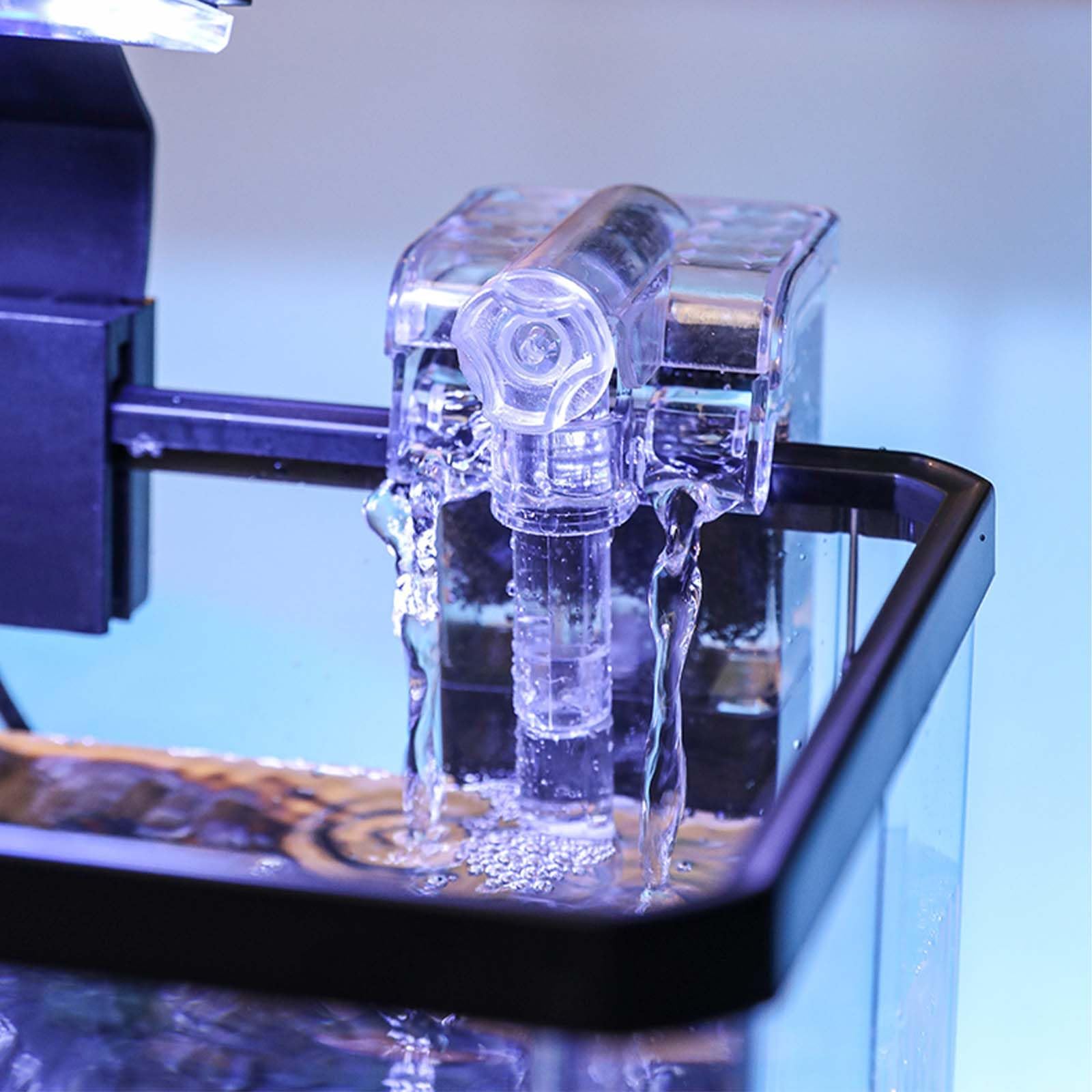 Kit per acquario piccolo Garvee da 2,6 galloni per pesci Betta con luce LED, generatore di ossigeno, acrilico, filtro silenzioso per ufficio e casa, trasparente