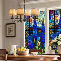 Pellicola per finestre Garvee Retro Floral, protezione UV, rimovibile, senza adesivo, statica, 60x100 cm, per la privacy e il risparmio energetico