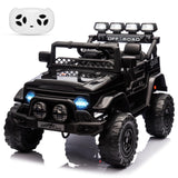 Garvee Voiture Électrique 12V pour Enfants, 3 Vitesses, Télécommande 2,4G, Musique & LED, Sécurité avec Ceinture, Pour Enfants 3+ Ans, Noir