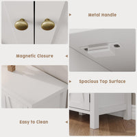 Scarpiera Garvee con ante, stile rustico, 4 ripiani, grande, bianca, MDF, robusta, antiribaltamento, sicura, per corridoio e soggiorno