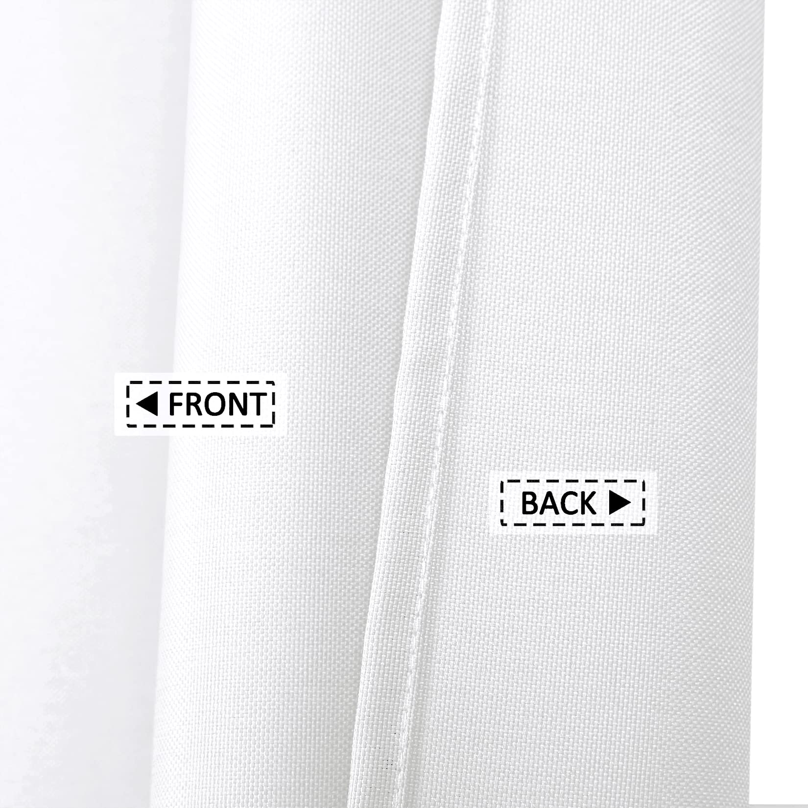 Garvee Schwerer Flachs-Leinen-Duschvorhang 240GSM Weiß 180x213 cm Für Badezimmer Hotel-Luxus Wasserdicht Waschbar