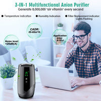 Purificatore d'aria da tavolo Garvee con filtro HEPA, portatile, compatto, nero, per piccole aree, silenzioso, leggero