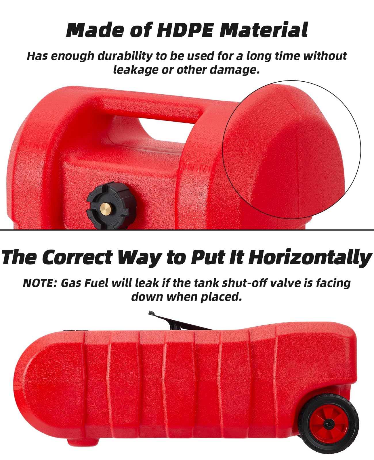 Tanica per carburante Garvee da 15 galloni in HDPE per auto e barca - Rossa con pompa di trasmissione e tubo da 10 piedi per diesel e benzina