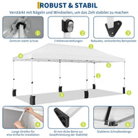 Gazebo 3x6M pop-up Garvee Heavy Duty tenda a baldacchino con 6 pannelli laterali rimovibili per feste commerciali, altezza regolabile, finestre trasparenti, nero