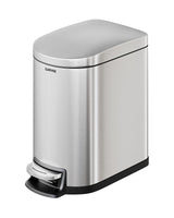 Garvee Bidone Per Rifiuti Bagno 6L In Acciaio Inox Con Pedale Resistente E Coperchio Soft-Close, Ideale Per Camera Da Letto, Argento, Compatto E Elegante - Silver