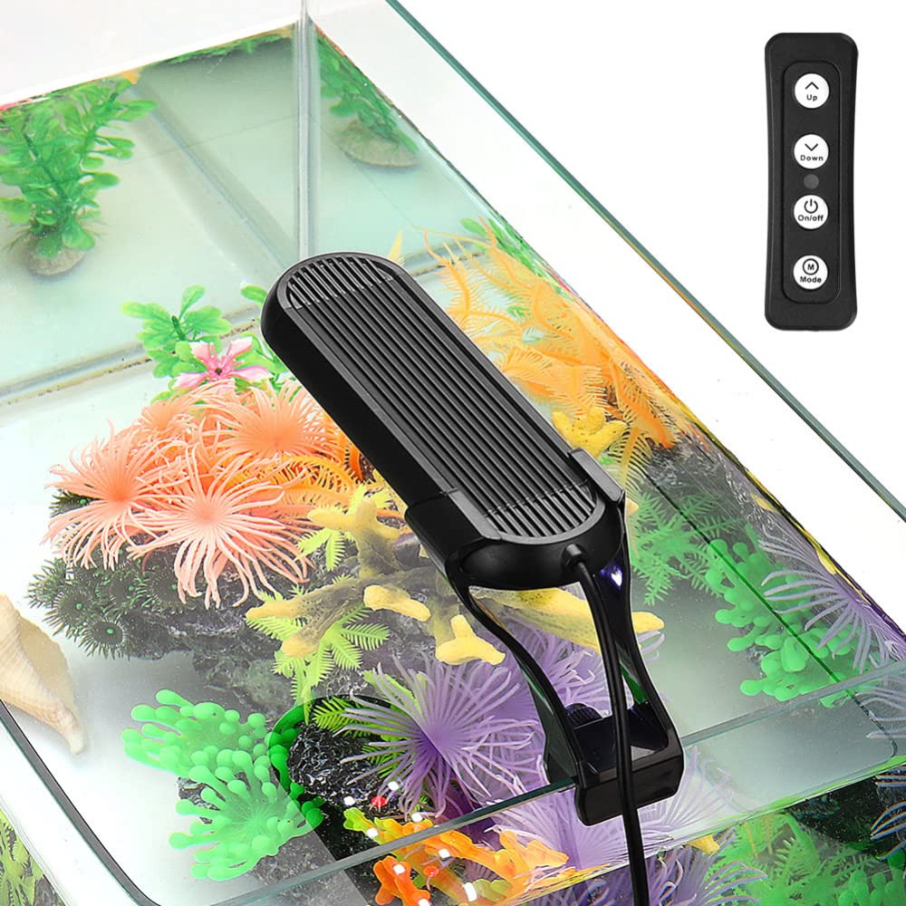 Luce LED per acquario Garvee Clip-On con timer regolabile per piante d'acqua dolce, versatile, luce brillante, durevole