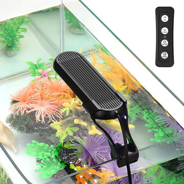 Luce LED per acquario Garvee Clip-On con timer regolabile per piante d'acqua dolce, versatile, luce brillante, durevole