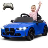 Garvee Auto Elettrica Bambini 12V BMW M4, 3 Velocità, Luci LED, Materiale PP e Metallo, Controllo Remoto, Sicurezza, Età 3-8 Anni - Bleu