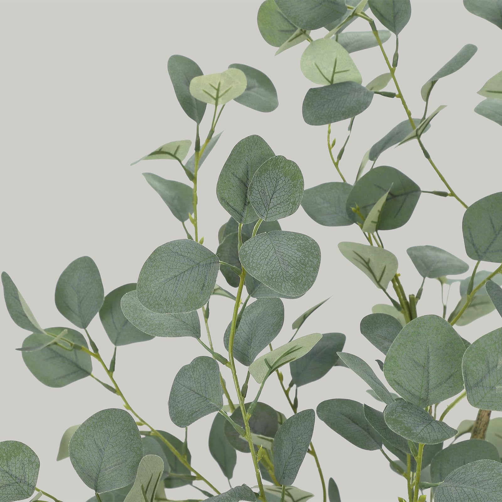 Albero di eucalipto artificiale Garvee alto 1,5 m con foglie di dollaro d'argento per ufficio e soggiorno, resistente ai raggi UV, senza manutenzione, rami regolabili, vaso di plastica
