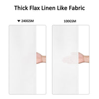 Garvee Schwerer Leinen-Duschvorhang 240GSM Wasserabweisend Waschbar Mit Haken Für Badezimmer 180x244 cm Weiß Hotelstil Robust