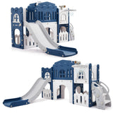 Garvee Scivolo per Bambini 8 in 1 con Arrampicata e Tunnel, Plastica Sicura, Interno ed Esterno, Multicolore, Compatto