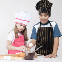 Garvee Set da cucina e pasticceria per bambini da 11 persone con grembiule regolabile, cappello da chef, accessori senza BPA per bambini del ruolo e feste di compleanno, cotone lavabile