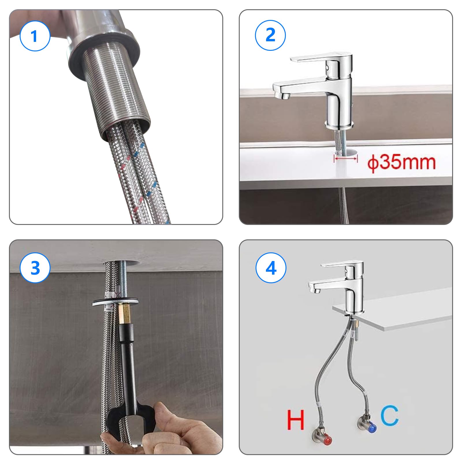 Miscelatore per rubinetto da bagno Garvee, altezza beccuccio 128 mm, finitura cromata, risparmio idrico per bagni moderni e servizi igienici per gli ospiti