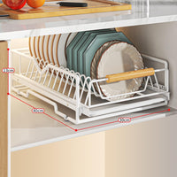 Garvee Organizer estensibile per mobili da cucina con chiusura adesiva, robusto acciaio al carbonio per cucina e bagno, bianco, taglia unica