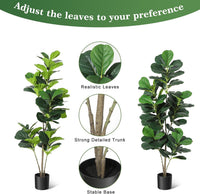 Albero di fico artificiale Garvee da 5 piedi con vaso nero per la decorazione di casa e ufficio, bassa manutenzione, durevole, realistico, verde