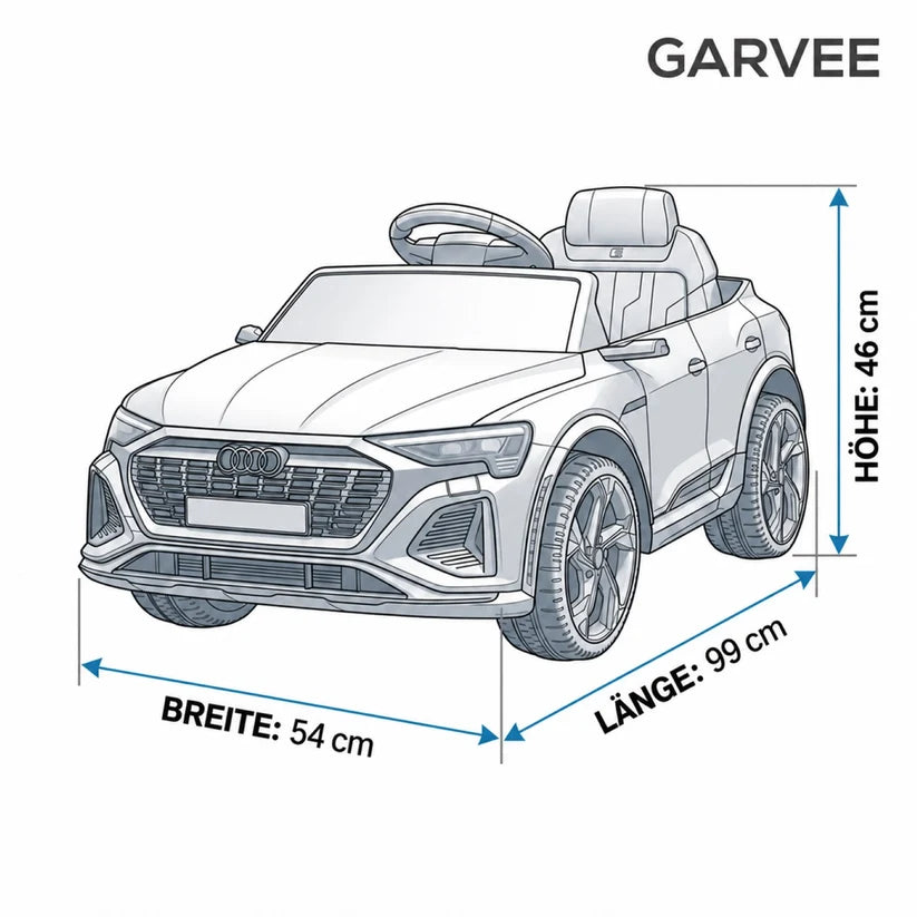 Garvee Auto Elettrica per Bambini 12V Audi Licenziata con Telecomando, Musica e Batteria Ricaricabile - Fuoristrada per Esterni - Rosso Rosa