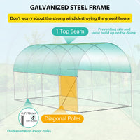 Serra Garvee 7x15x7FT – Serra con struttura in acciaio con 2 porte e 8 finestre per giardino e uso esterno