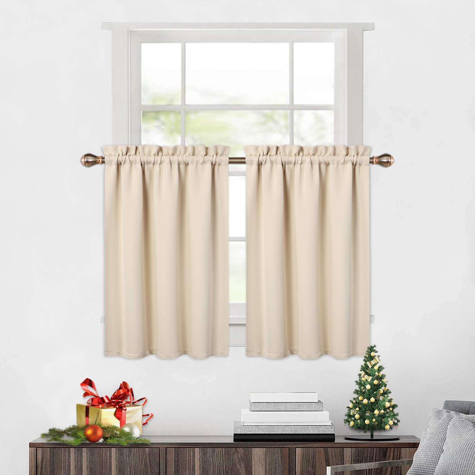 Tende oscuranti Garvee, 2 pezzi, beige, 26x45 pollici, per finestre, soggiorno, cucina, camera da letto, termoisolanti