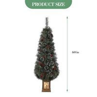 Albero di Natale vintage Garvee da 145 cm con struttura in metallo, 300 LED, 8 modalità, spina UE e design con scatola luminosa a forma di fiocco di neve