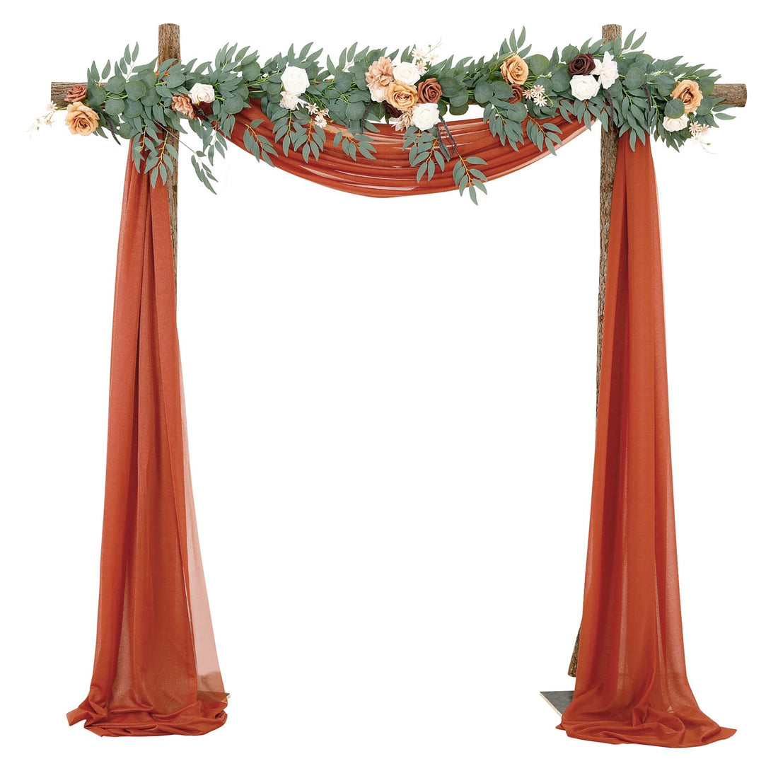 Garvee Wedding Arch Tenda in tulle drappeggiata in mussola 70x550cm Decorazione per matrimonio color caramello