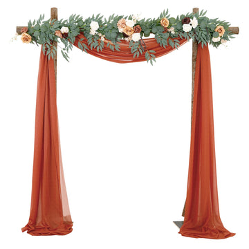 Garvee Wedding Arch Tenda in tulle drappeggiata in mussola 70x550cm Decorazione per matrimonio color caramello