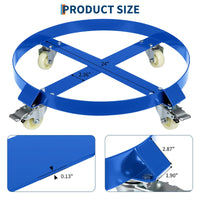 Carrello per Fusti Garvee 55 Galloni 1000 libbre - Ruote 360° con Freni, Acciaio Zincato 24" per Officina | Perfetto per Festa del Papà