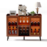 Garvee Buffet Cucina con Luce LED Mobile Bar Vino in Legno MDF Spazioso Multiuso per Soggiorno e Sala da Pranzo 47.2"