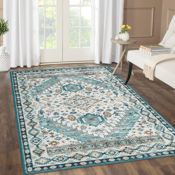 Garvee Alfombra Lavable Antideslizante Pelo Corto 1400 GSM Terciopelo Poliester Plegable Verde para Salón y Dormitorio