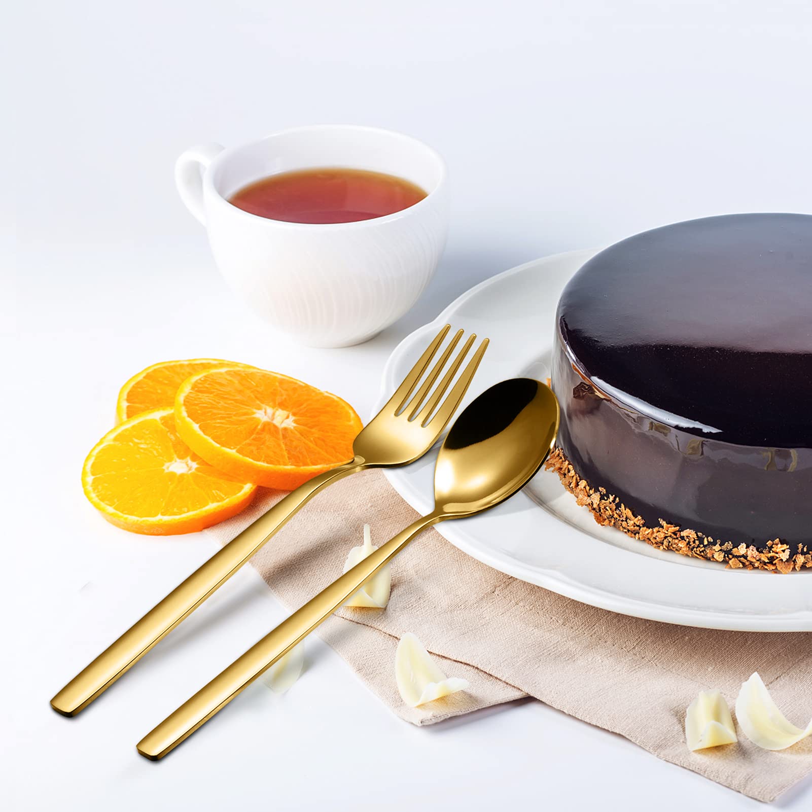 Set di posate Garvee da 30 pezzi per 6 persone, acciaio inossidabile, finitura a specchio, ergonomico, antiruggine, per casa e ristorante