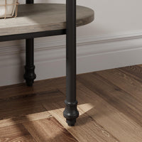 Tavolo da ingresso Garvee, consolle con 2 ripiani, struttura in metallo MDF, design rustico per corridoio e soggiorno, versatile