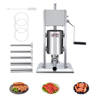 Insaccatrice Salsicce Garvee 3 Litri Acciaio Inox Manuale Festa del Papà – 5 Tubi e Doppio Scarico per Riempimento Perfetto