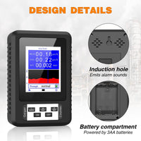 Contatore Geiger Garvee XR1-B Dosimetro Rilevatore Radiazioni Nero Portatile Preciso - Regalo Festa del Papà per Laboratorio e Campo