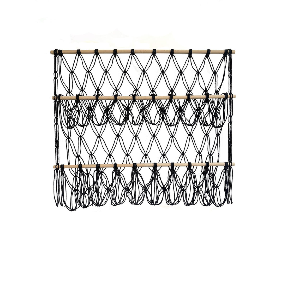 Garvee - Portaoggetti per giocattoli di peluche da appendere in macramè con altezza regolabile per la cameretta dei bambini, amaca a rete, bianco