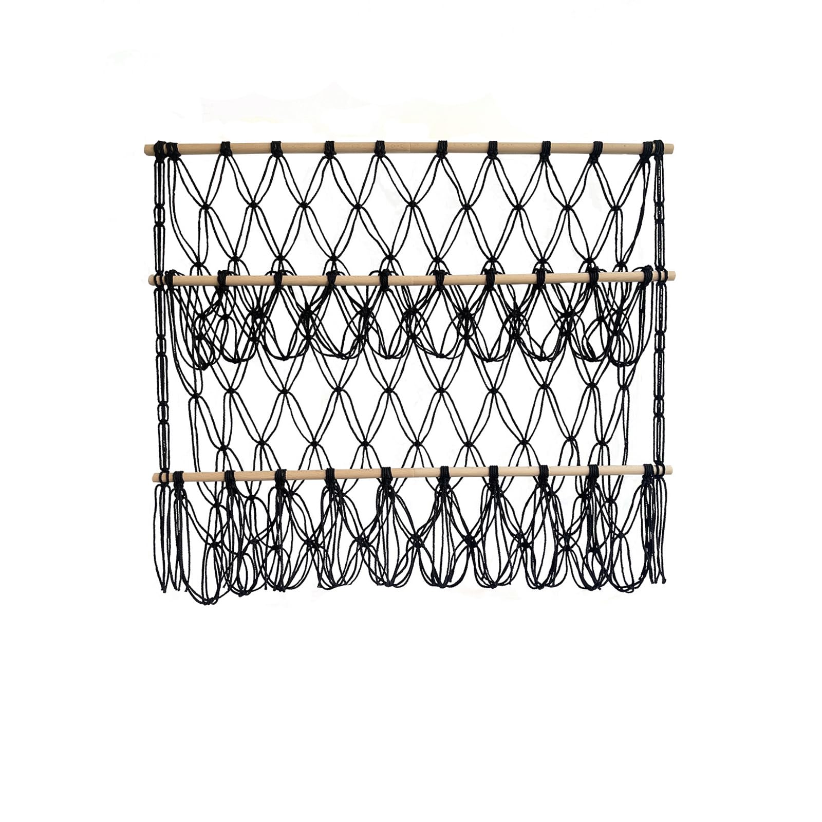 Garvee - Portaoggetti per giocattoli di peluche da appendere in macramè con altezza regolabile per la cameretta dei bambini, amaca a rete, bianco