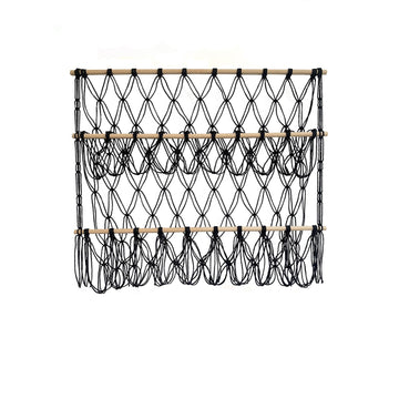 Garvee - Portaoggetti per giocattoli di peluche da appendere in macramè con altezza regolabile per la cameretta dei bambini, amaca a rete, bianco