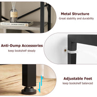 Libreria industriale alta Garvee a 5 ripiani con spazio per soggiorno, ufficio, camera da letto, MDF, metallo, robusta, antiribaltamento