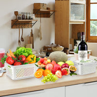 Contenitore per alimenti Garvee da 3 pezzi per frutta e verdura con cestello filtrante, coperchio ermetico, plastica, organizer per frigorifero, uso versatile