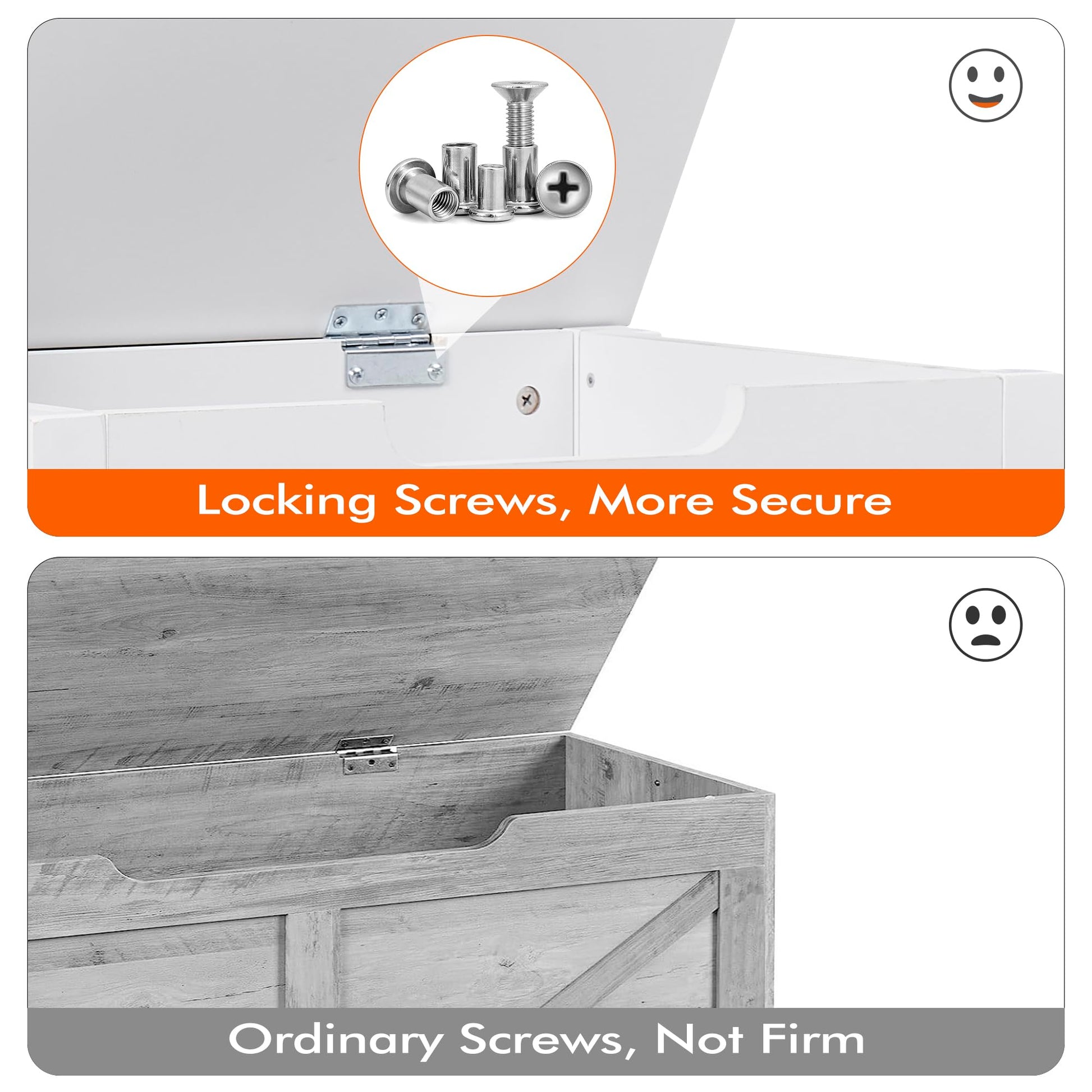 Panca portaoggetti Garvee con cerniere di sicurezza, panca portascarpe ribaltabile da 23,6", gambe in legno, bianca, per corridoio e soggiorno