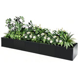 Garvee Cassone Da Giardino In Metallo 178x51 cm Con Fori Di Drenaggio, Angoli Arrotondati, Montaggio A Scatto, Acciaio Robusto, Kit Per Terrazza E Balcone
