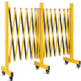 Barriera di sicurezza pieghevole ed estensibile Garvee da 16 piedi, in metallo con ruote, mobile per uso industriale e domestico, giallo/nero, salvaspazio - Giallo